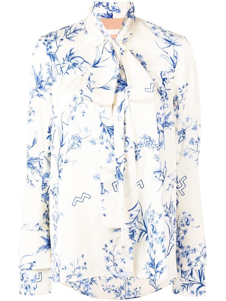 Ssheena Floral Print Blouse - White