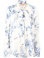 Ssheena Floral Print Blouse - White