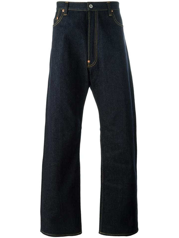 Junya Watanabe Comme Des Garçons Man Loose Fit Jeans, Men's, Size: Small, Blue, Cotton/polyurethane