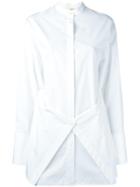 Ports 1961 Long Layered Shirt, Women's, Size: 40, White, Cotton