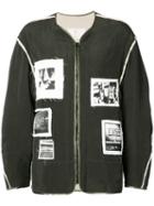 As65 - Patch Detail Zip Jacket - Women - Cotton/cupro - S, Black, Cotton/cupro