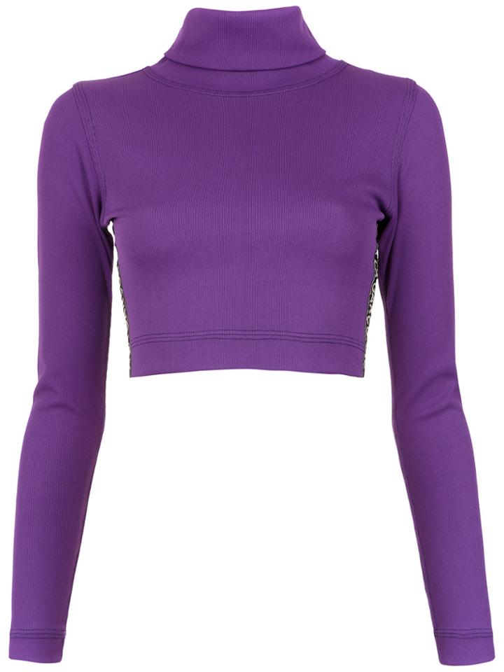 À La Garçonne Branded Cropped Top - Pink & Purple