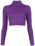 À La Garçonne Branded Cropped Top - Pink & Purple