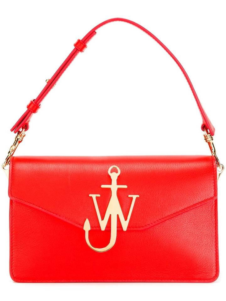 Jw Anderson Scarlet Logo Purse With Chain - Red