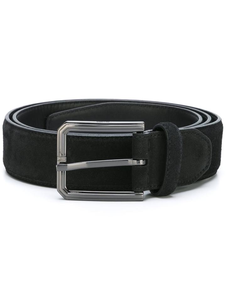 Kiton Classic Belt, Men's, Size: 95, Black, Suede