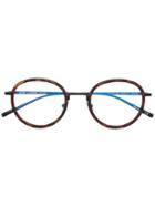Saint Laurent Eyewear Tortoiseshell Round Glasses - Black