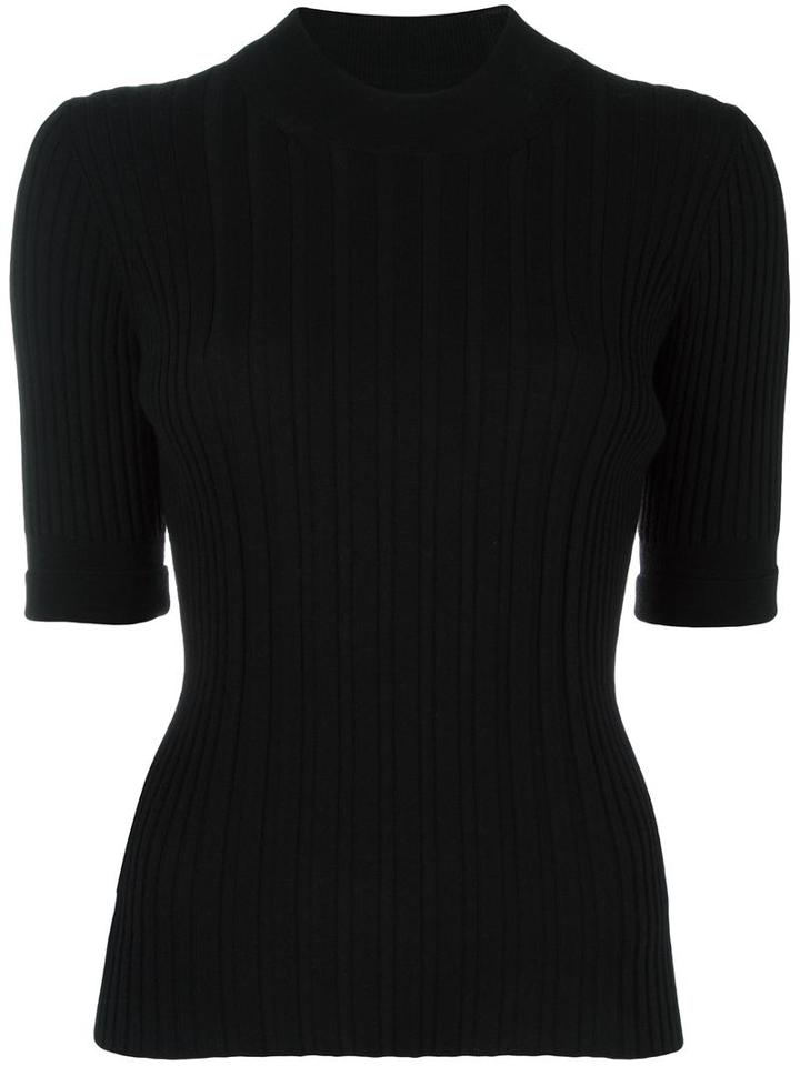 Maison Margiela Ribbed Knitted Top, Women's, Size: Small, Black, Wool