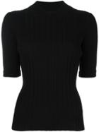 Maison Margiela Ribbed Knitted Top, Women's, Size: Small, Black, Wool