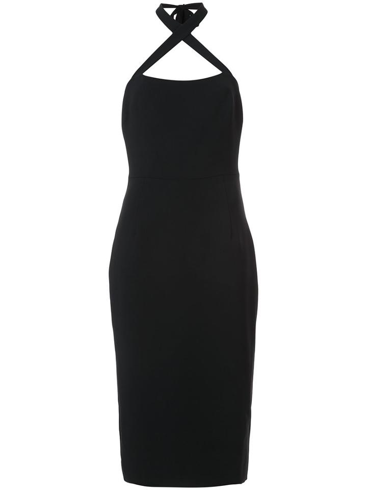 Christian Siriano - Halter-neck Midi Dress - Women - Silk Crepe - 6, Black, Silk Crepe