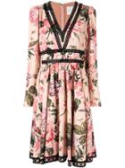 Ingie Paris Floral Flared Midi Dress - Pink