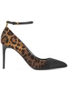 Tom Ford Leopard Strap Pumps - Black