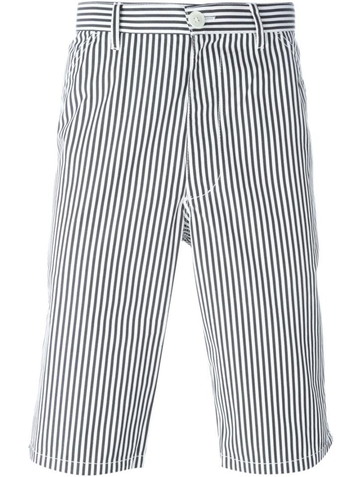 Comme Des Garçons Shirt Striped Bermuda Shorts, Men's, Size: Xl, Blue, Cotton