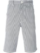 Comme Des Garçons Shirt Striped Bermuda Shorts, Men's, Size: Xl, Blue, Cotton
