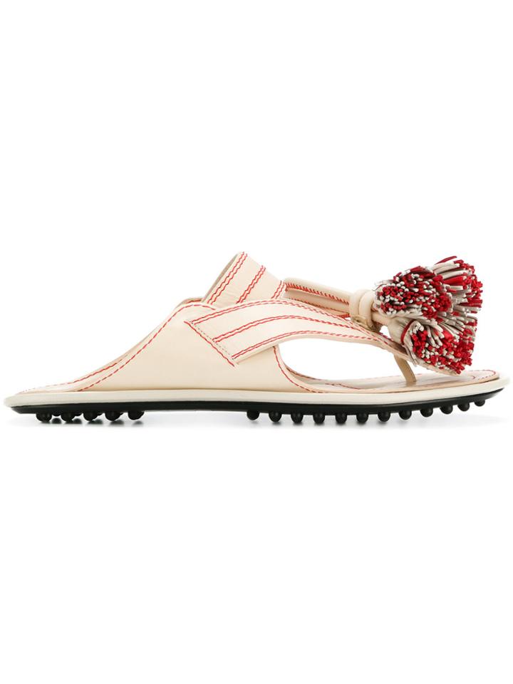 Carven Tassel Flip-flops - Nude & Neutrals