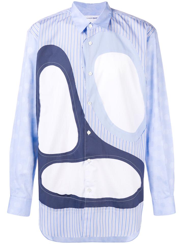 Comme Des Garçons Shirt Patchwork Mod Design Shirt - Blue