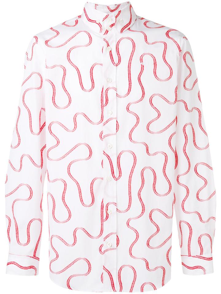 Vivienne Westwood Man High Button-down Neck Shirt, Men's, Size: 46, White, Cotton