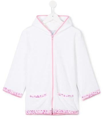 Elizabeth Hurley Beach Kids Towelling Hoodie Cover Up, Toddler Girl's, Size: 5 Yrs, White