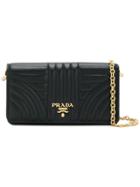 Prada Quilted Wallet On Chain - Black