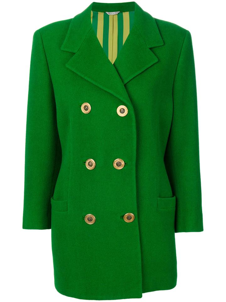 Versace Vintage Double-breasted Coat - Green