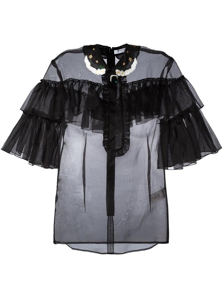 Vivetta 'achillea' Blouse, Women's, Size: 44, Black, Silk