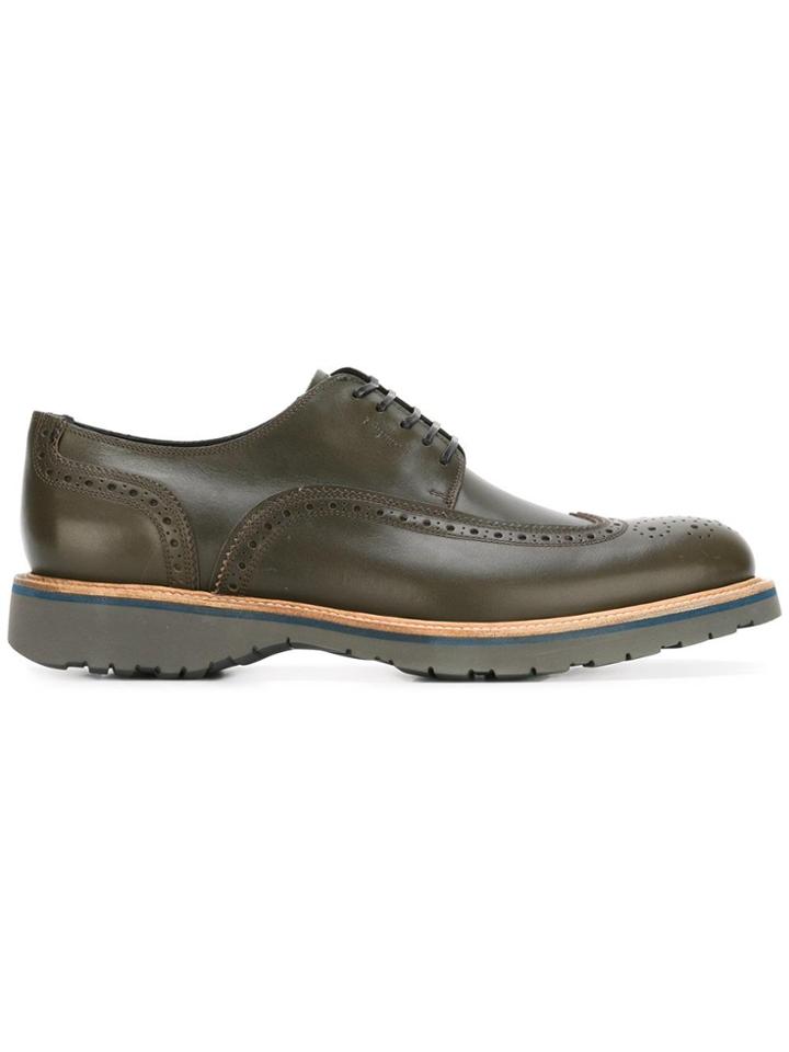 Salvatore Ferragamo Rubber Sole Brogues - Green