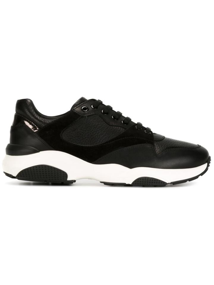 Salvatore Ferragamo Panelled Sneakers, Men's, Size: 9, Black, Rubber/suede/leather/linen/flax