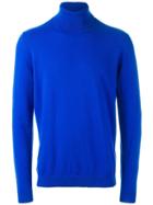 Roberto Collina Roll-neck Jumper, Men's, Size: 52, Blue, Wool