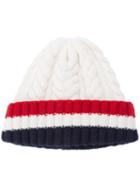 Thom Browne - Cable Knit Beanie - Women - Cashmere - One Size, White, Cashmere