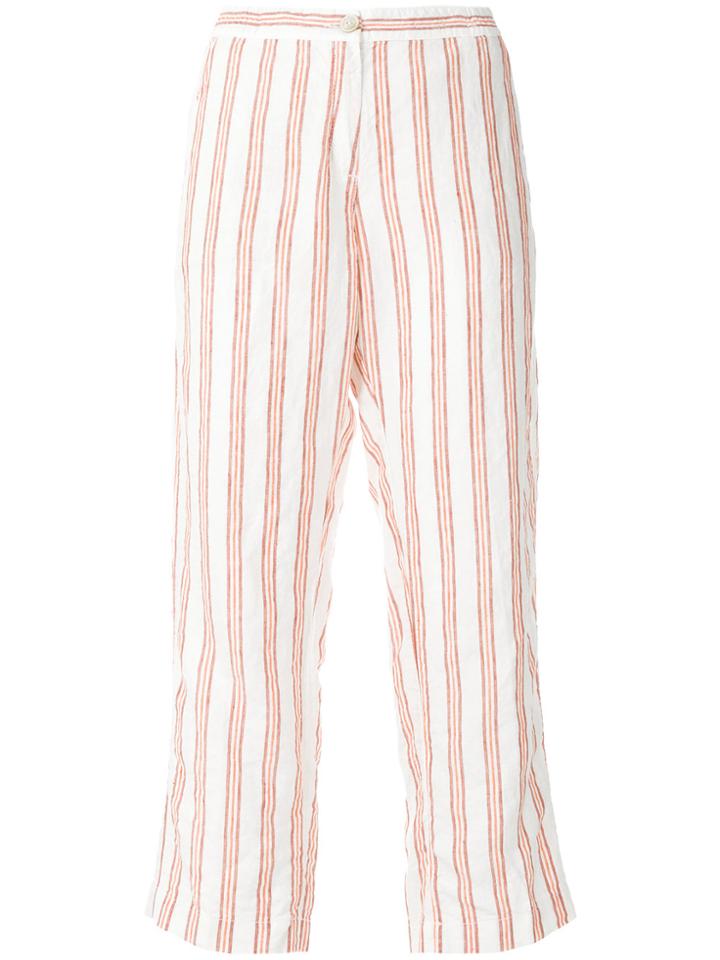 Massimo Alba Striped Crop Trousers - Nude & Neutrals