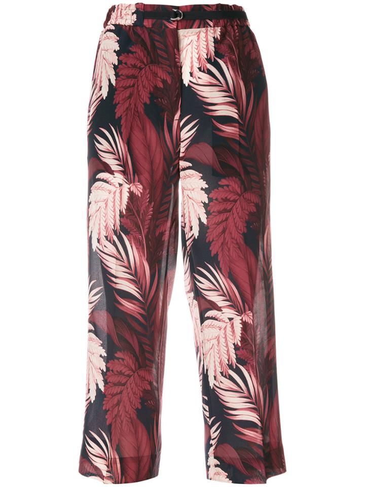 Moncler Cropped Floral Trousers - Black