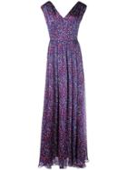 Carolina Herrera Floral Print Gown - Purple