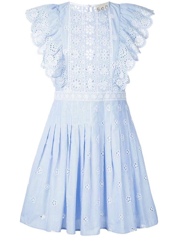 Sea - Pleated Shirt Dress - Women - Cotton - 8, Blue, Cotton