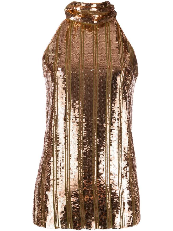 Galvan Stardust Sequin Top - Gold