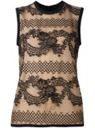 Elie Saab Lace Detail Tank Top, Women's, Size: 42, Black, Silk/polyamide