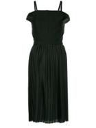 Bassike Pleated Belted Dress - Black
