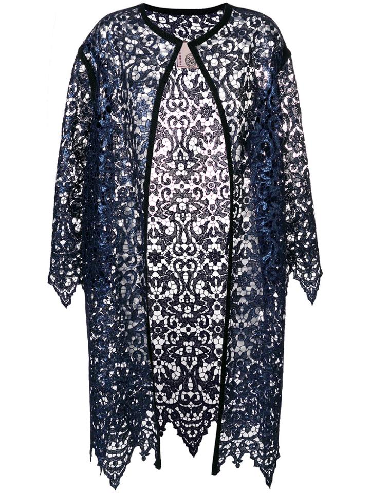 Antonio Marras Lace Embroidered Cardi-coat - Blue