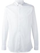 Neil Barrett Printed Collar Shirt, Men's, Size: 39, White, Cotton