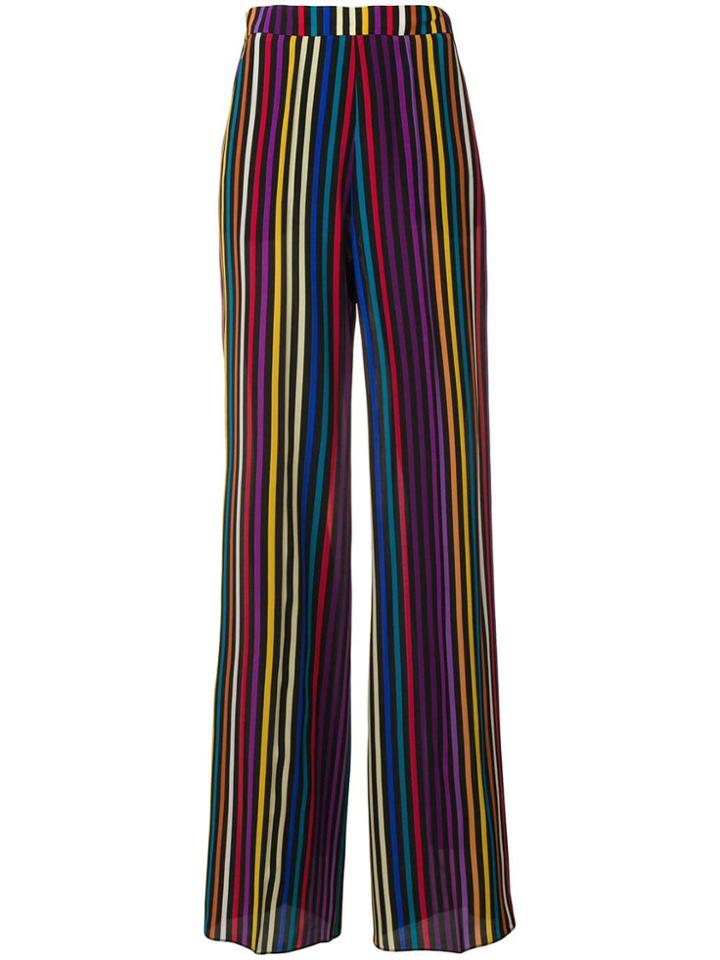 Etro Multicolour Stripe Print Trousers - Black