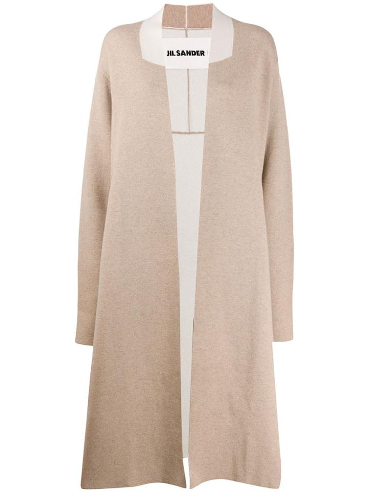 Jil Sander Contrast Neck Cardigan - Neutrals