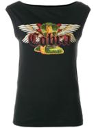 Dsquared2 Cobra Print Cap Sleeve Top - Black