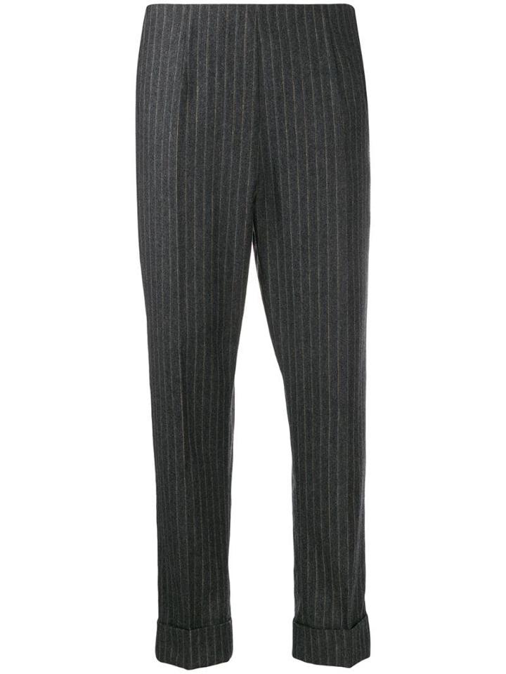 Antonio Marras Pinstriped Cropped Trousers - Grey
