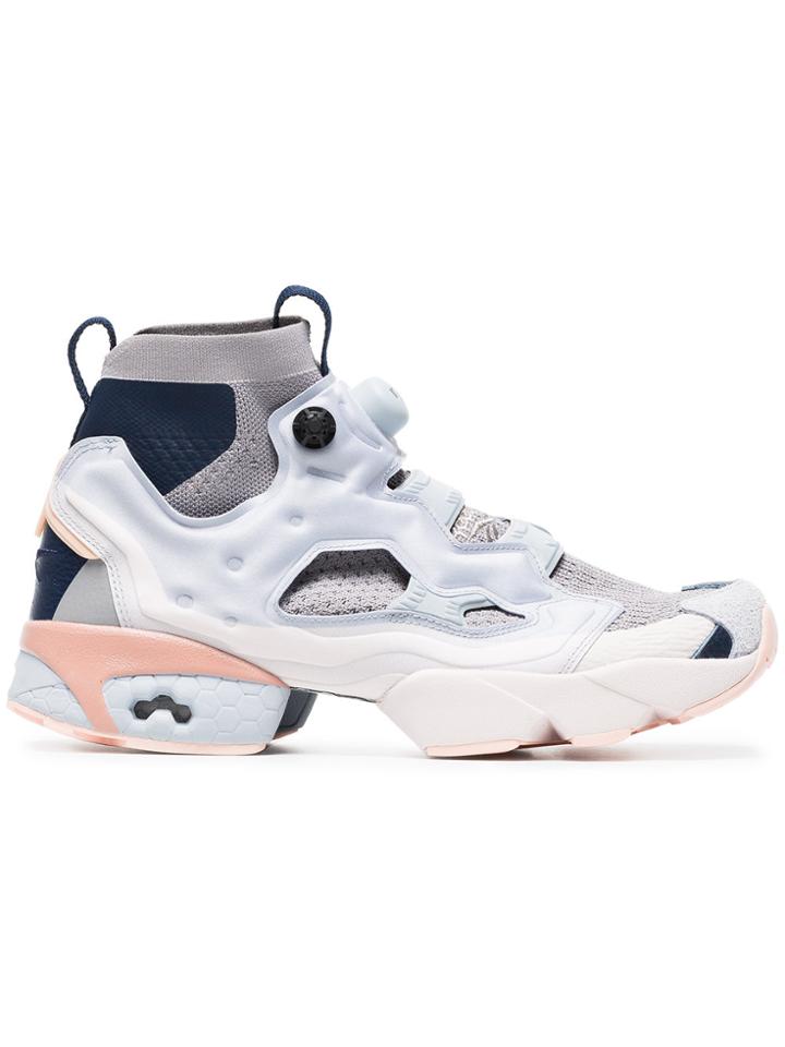 Reebok Grey Instapump Fury Ultraknit Sneakers - Blue