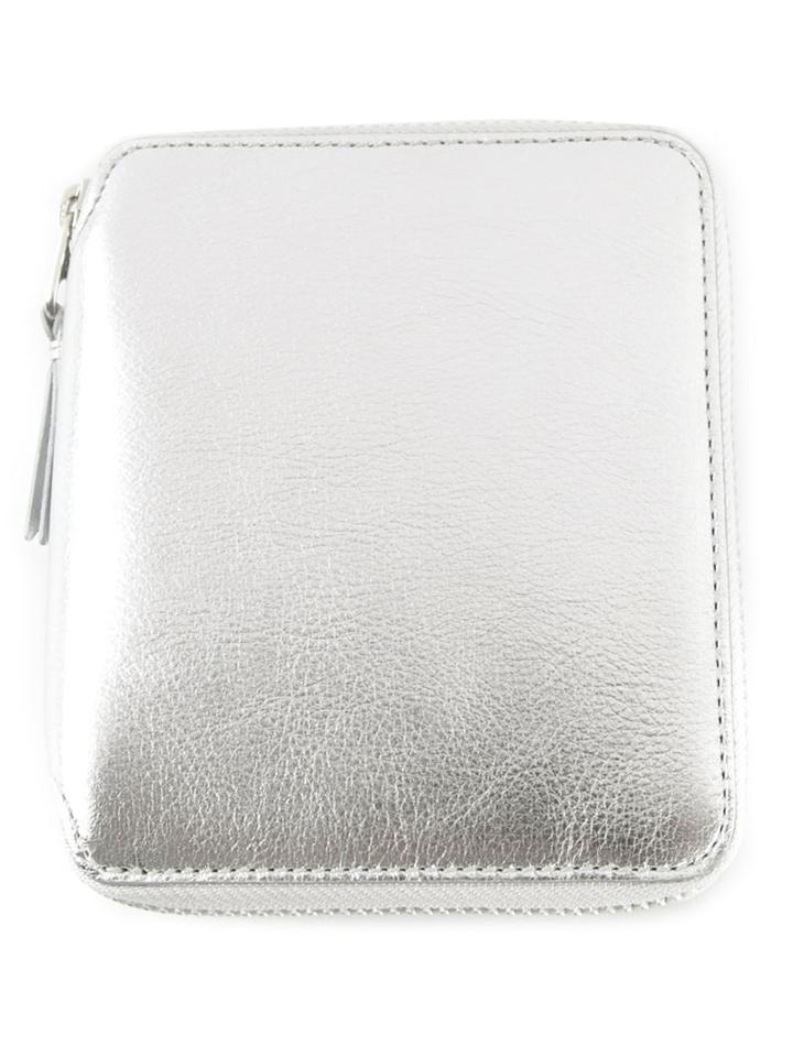 Comme Des Garcons Wallet Metallic Zip Around Purse