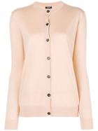 Jil Sander Navy Long-sleeve Fitted Cardigan - Pink & Purple