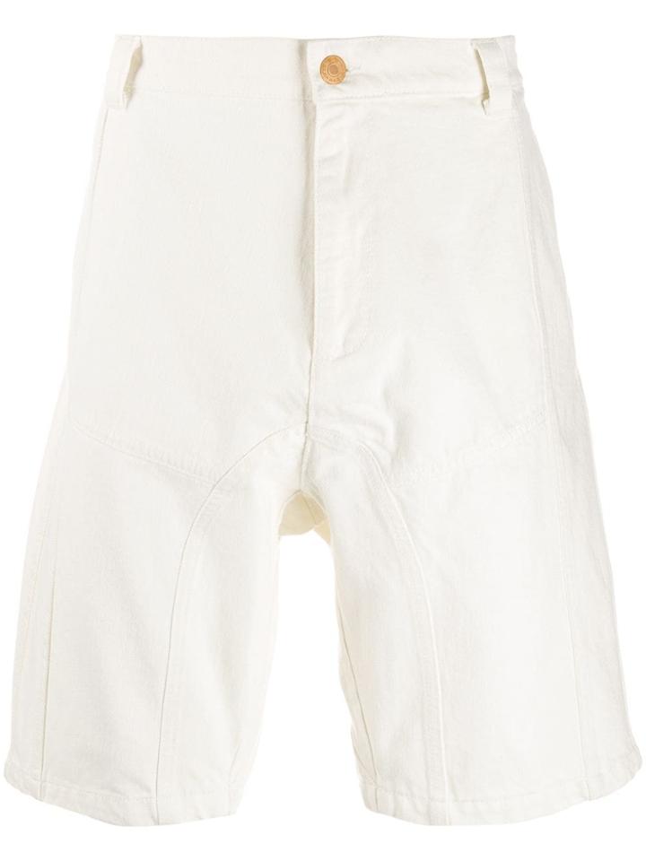 Gmbh Panelled Denim Shorts - White