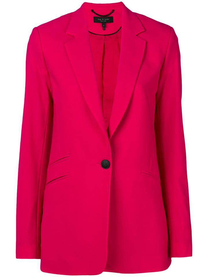 Rag & Bone Fitted Button Blazer - Pink & Purple