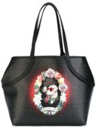 Cosimo Vinci Dogs Print Tote Bag, Women's, Black, Leather