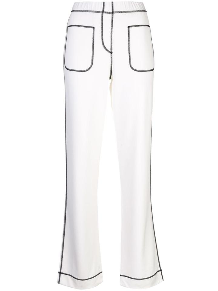 Marc Jacobs Contrast Stitch Soft Trousers - White