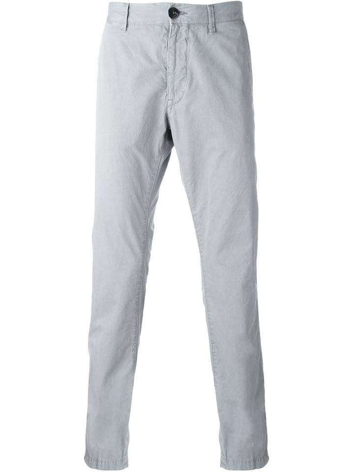 Stone Island Straight Leg Trousers, Men's, Size: 36, Grey, Cotton