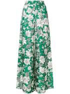 La Doublej Floral Print Palazzo Trousers - Green